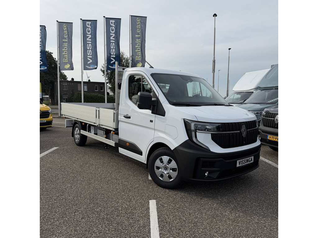 Renault Master E-Tech Open laadbak + HIAB kraan + trekhaak