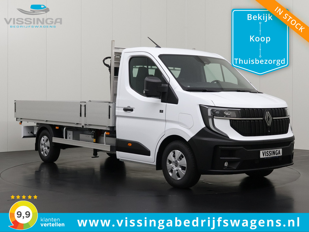 Renault Master E-Tech Open laadbak + HIAB kraan + trekhaak