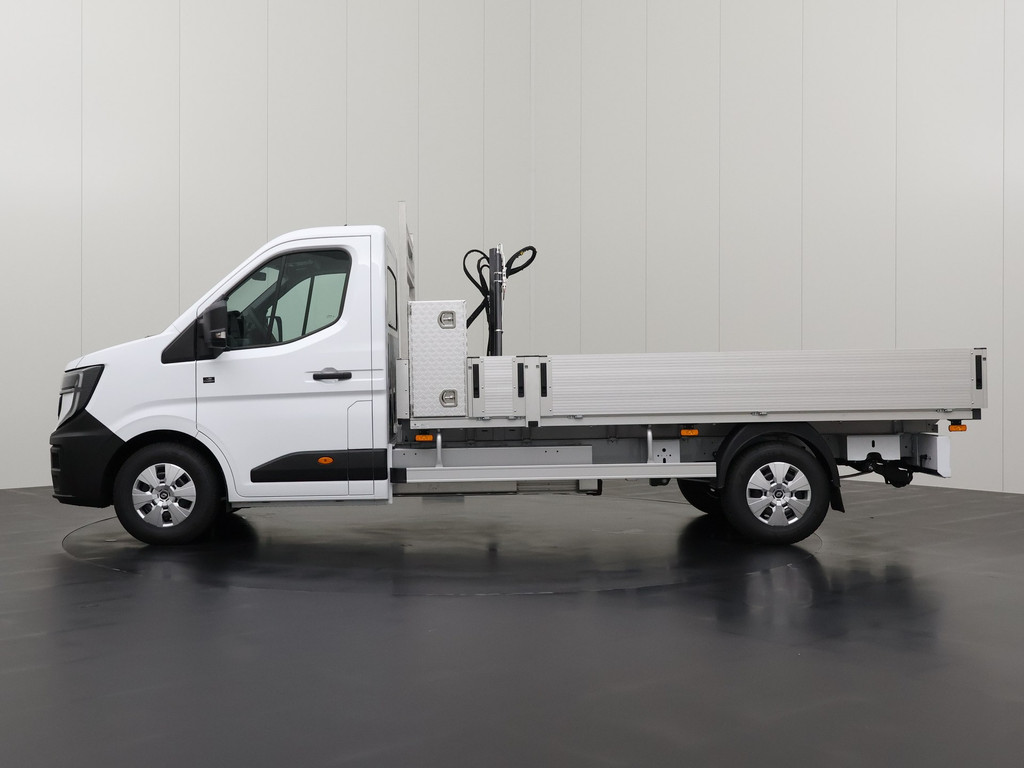 Renault Master E-Tech Open laadbak + HIAB kraan + trekhaak