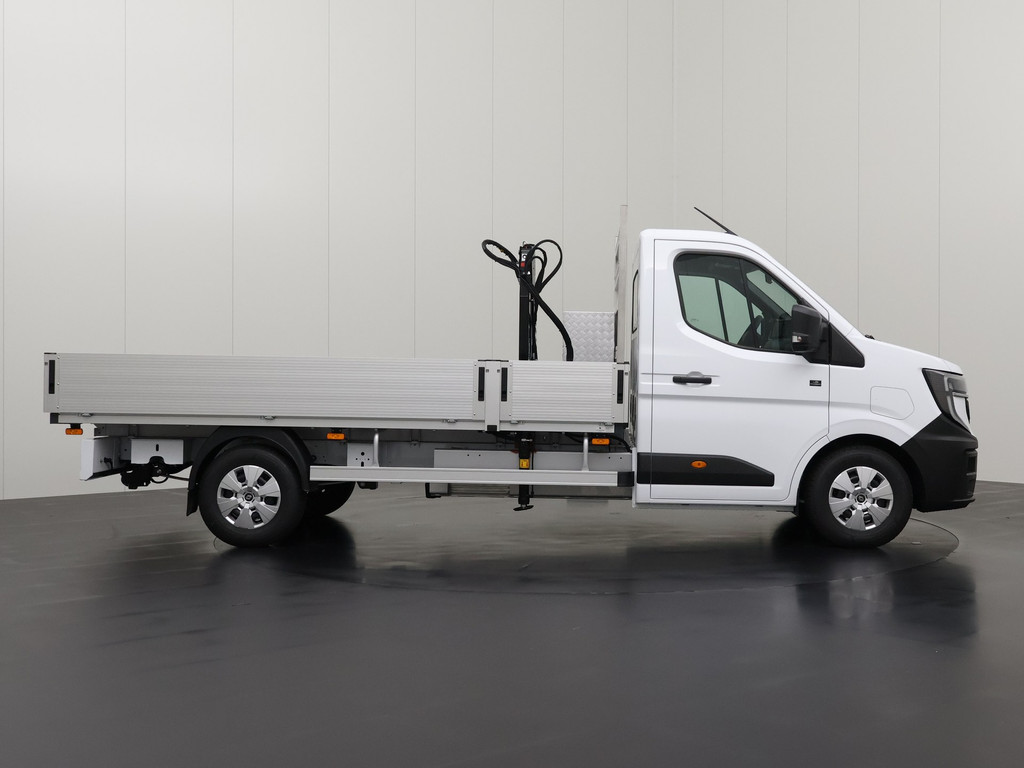 Renault Master E-Tech Open laadbak + HIAB kraan + trekhaak