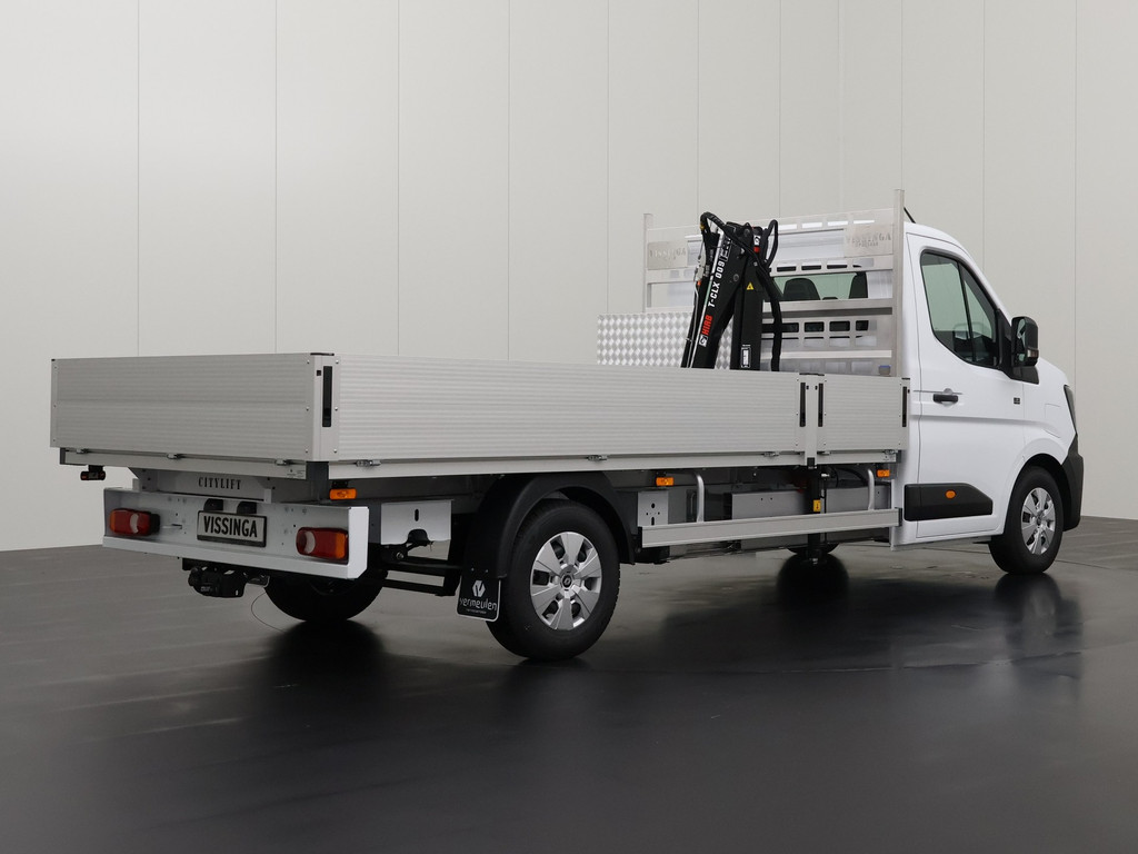 Renault Master E-Tech Open laadbak + HIAB kraan + trekhaak