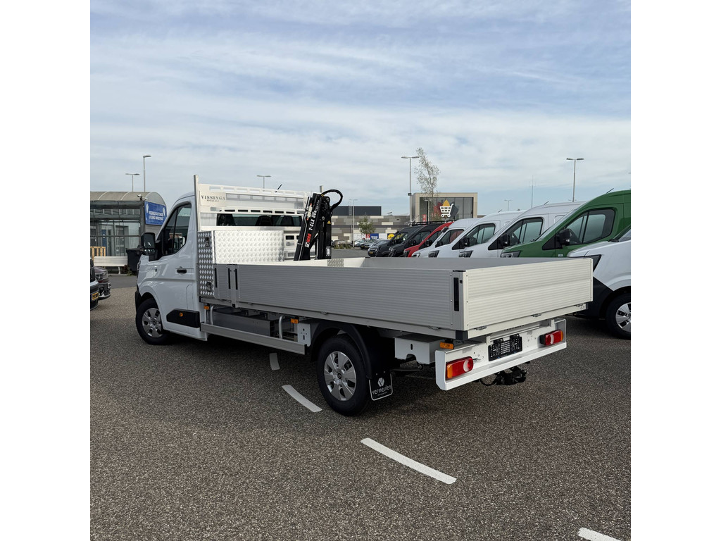 Renault Master E-Tech Open laadbak + HIAB kraan + trekhaak